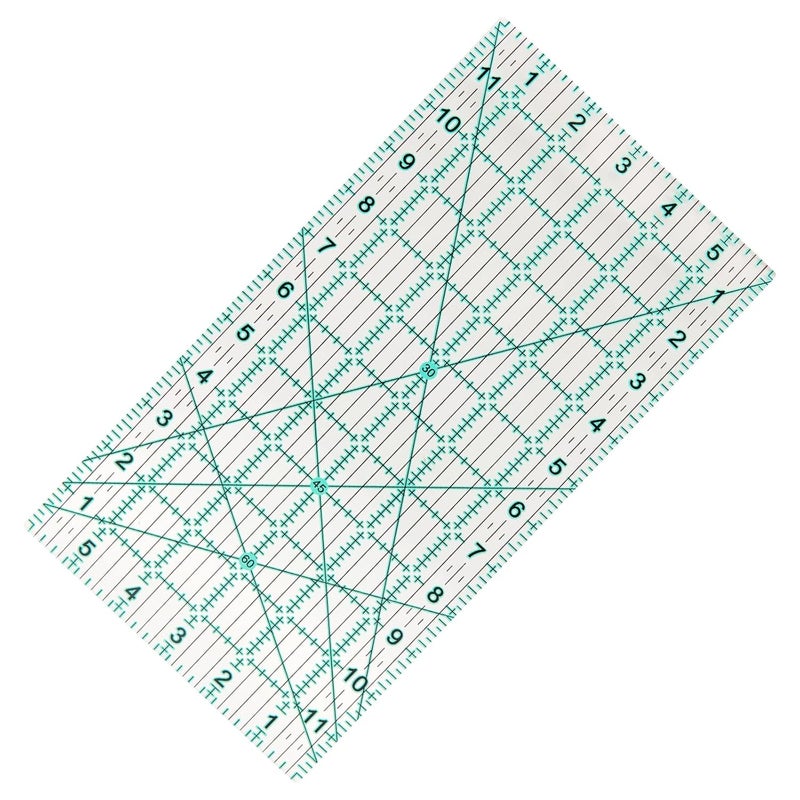 MANUFORE Quilting Ruler 6 * 12in Sewing Acrylic Anti-Slip Metric Ruler DIY Quilting Tools with Clear Printed Lines for Precise Cutting - Image 1